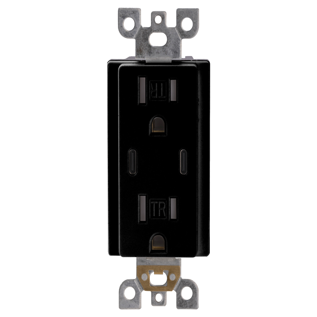 USB Charger & Duplex Receptacle (TR)  TYPE C+C