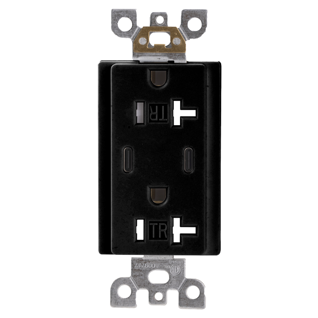 USB Charger & Duplex Receptacle (TR)  TYPE C+C